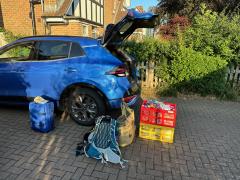 Packing up for a very early start from home - already warm!